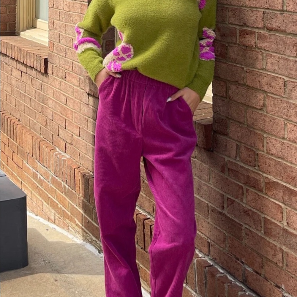 French Paris Magenta Trousers
